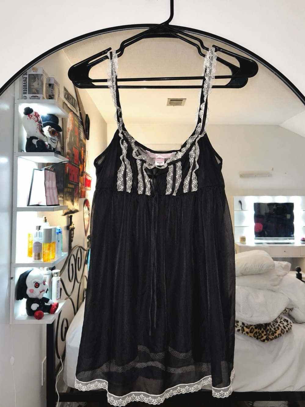 Victoria's Secret Black Lace Babydoll Dress Lingerie